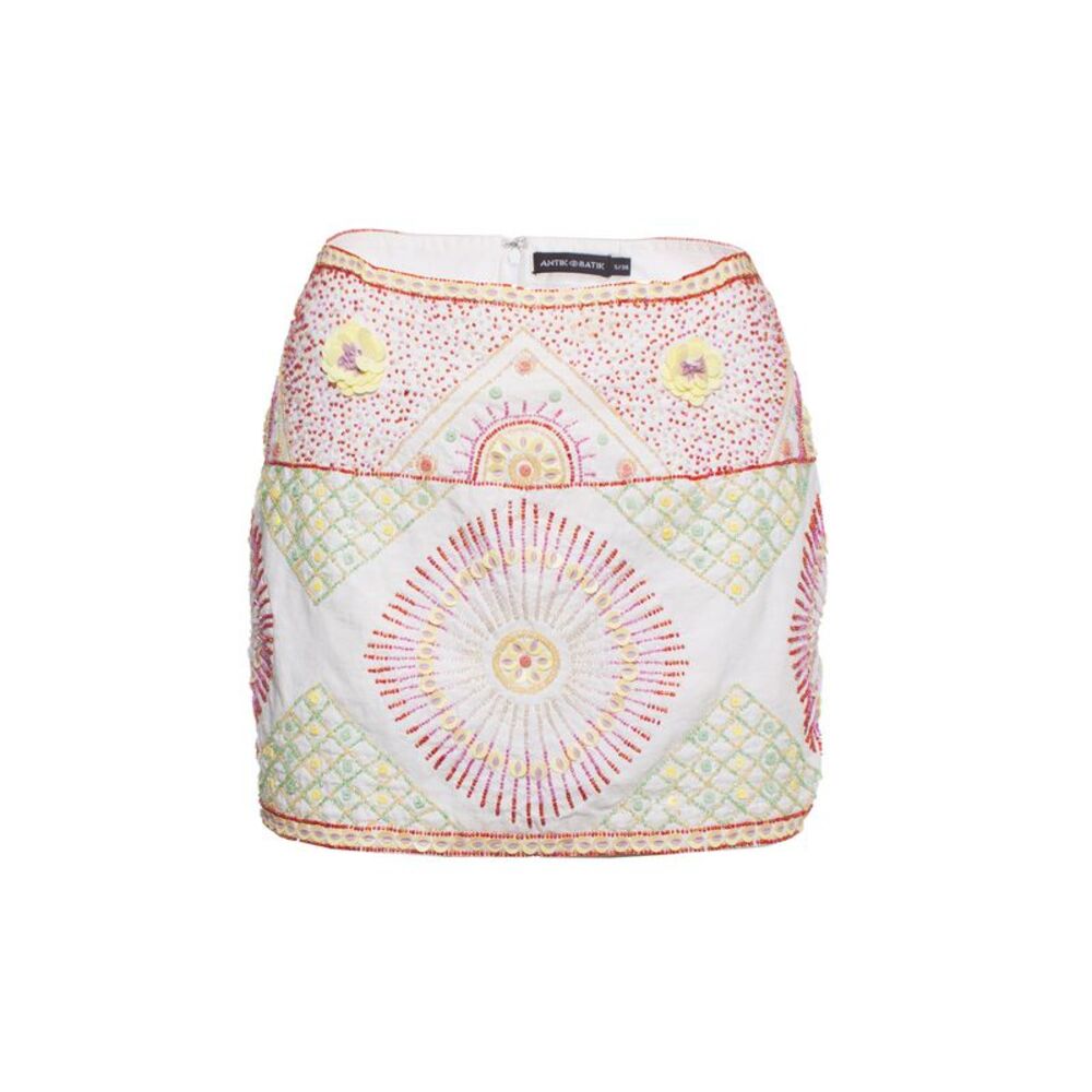 Antik Batik Skirt with multicolored beads